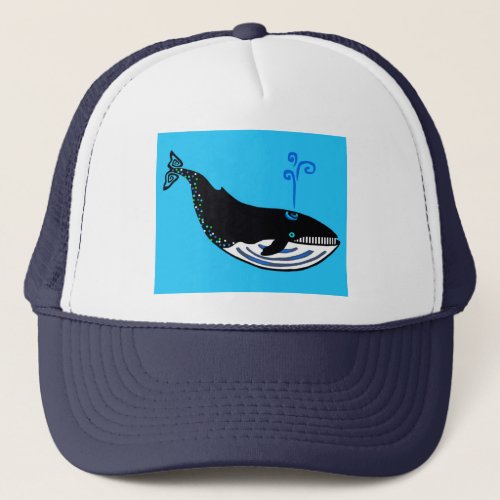 Cool  Blue WHALE _Marine_ Aquatic _ Ocean blue Trucker Hat