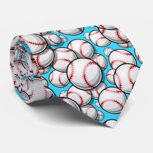 cool blue white Baseball sports lovers  Neck Tie