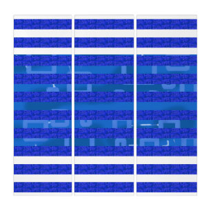 Cool Blue White Geometric Lines Triptych