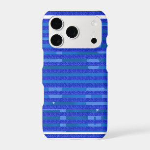 Cool Blue White Geometric Stripes iPhone 17 Pro Case