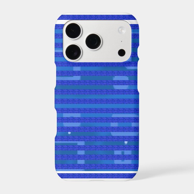 Cool Blue White Geometric Stripes Case-Mate iPhone Case (Back)