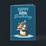 Cool Blue & White Penguin Husband 60th Birthday Card<br><div class="desc">Cool Blue & White Penguin Husband 60th Birthday, a funny and cool design made for anyone looking for a unique birthday card for their husband on their birthday. The design is eye-catching, it features a cute penguin with a birthday cake, plus editable text information. If you face any issues customizing...</div>