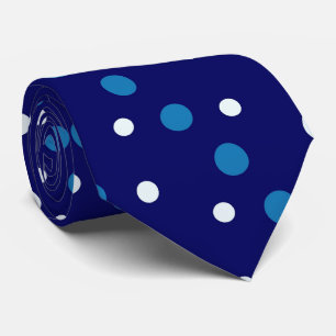 cool blue white polka dot pattern neck tie