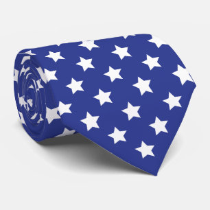 cool blue white star pattern neck tie