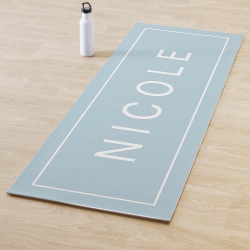 Cool Blue With Name in Large Print Yoga Mat