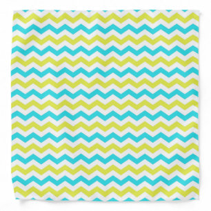 Cool blue, yellow and white color chevron bandanas