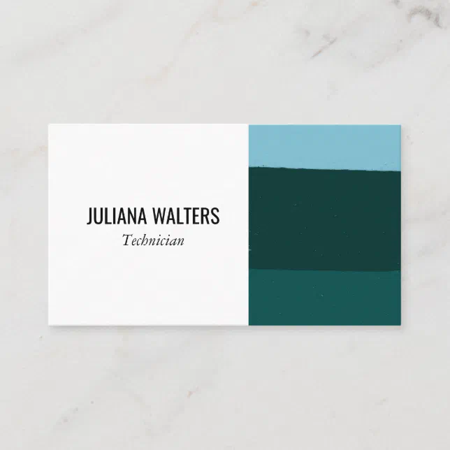 Cool Blues Minimalist Stripes Handmade Business Card | Zazzle