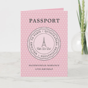 Paris love pasport invitation