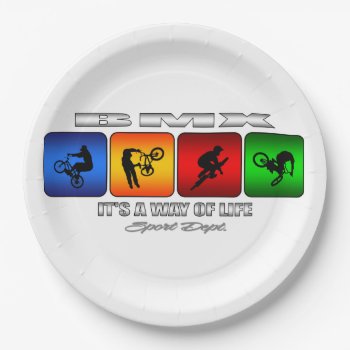 Cool Bmx It Is A Way Of Life Paper Plates by TheArtOfPamela at Zazzle