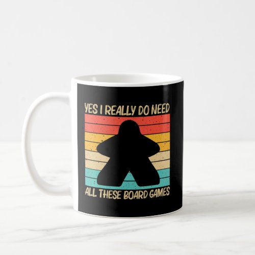 Cool Board Game For Men Women Board Gamer Meeple   Coffee Mug