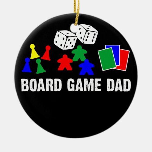 Cool Board Games Art For Dad Father Meeple Card Ceramic Ornament