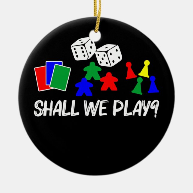 Cool Board Games Art For Men Women Meeple Card Ceramic Ornament (Front)