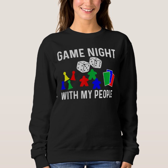 Cool Board Games Art For Men Women Meeple Card Che Sweatshirt (Front)
