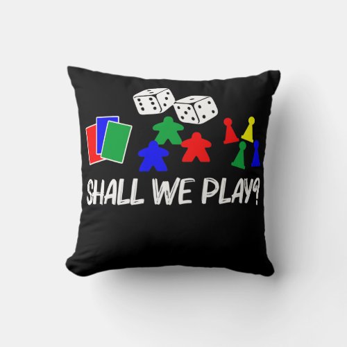 Cool Board Games Art For Men Women Meeple Card Throw Pillow