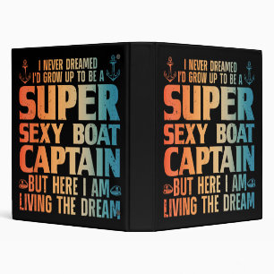 Cool Boat Captain For Men Women Sail Pontoon Boati 3 Ring Binder