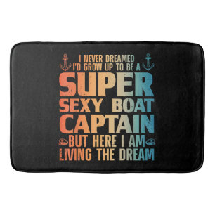 Cool Boat Captain For Men Women Sail Pontoon Boati Bath Mat