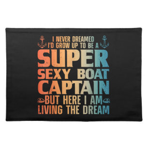 Cool Boat Captain For Men Women Sail Pontoon Boati Cloth Placemat