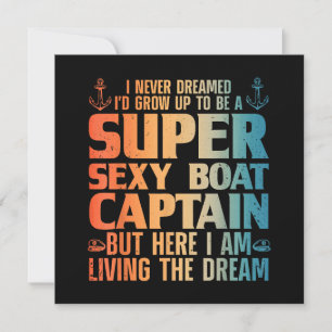Cool Boat Captain For Men Women Sail Pontoon Boati Invitation