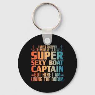 Cool Boat Captain For Men Women Sail Pontoon Boati Keychain