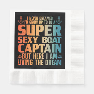 Cool Boat Captain For Men Women Sail Pontoon Boati Napkins