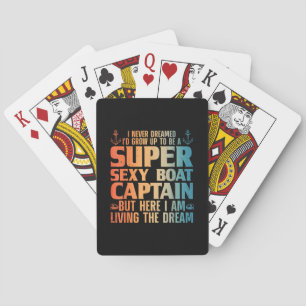 Cool Boat Captain For Men Women Sail Pontoon Boati Poker Cards