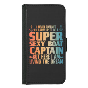 Cool Boat Captain For Men Women Sail Pontoon Boati Samsung Galaxy S5 Wallet Case