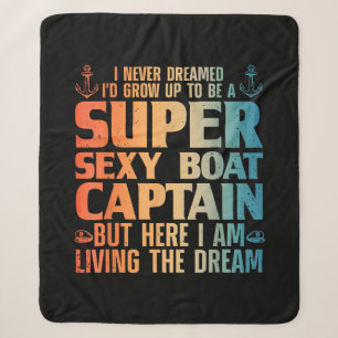 Cool Boat Captain For Men Women Sail Pontoon Boati Sherpa Blanket