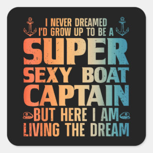 Cool Boat Captain For Men Women Sail Pontoon Boati Square Sticker