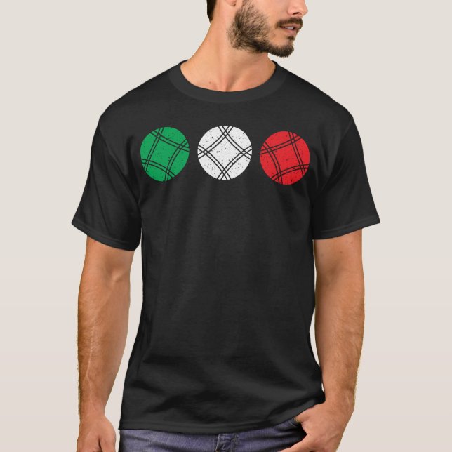 Cool bocce design - bocce petanque boules player T-Shirt (Front)