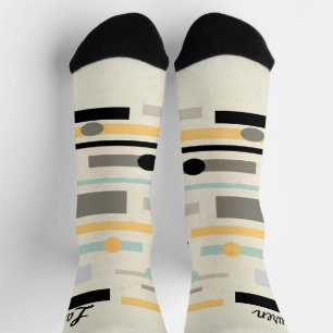 cool boho mid century modern add your name socks