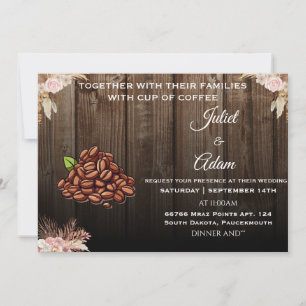Cool boho rustic modern elegant Coffee Wedding Invitation