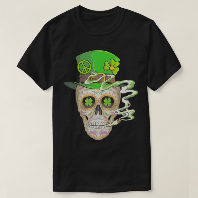 Cool Boho Sugar Skull Day of the Dead St T-Shirt (Design Front)