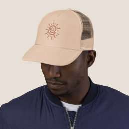 Cool Boho Sun Abstract Illustration Trucker Hat