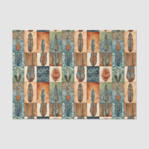 Cool Boho Western tiled pattern decoupage Tissue Paper