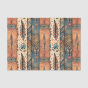 Cool Boho Western tiled pattern decoupage Tissue Paper