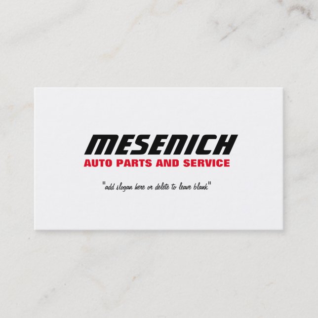Cool Bold Auto Repair Automobile Business Card (Front)