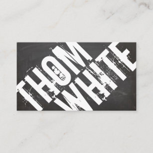 Cool BOLD Black and White Grunge Typography Urban Business Card
