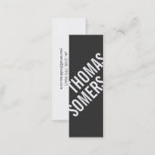 Cool BOLD Black and White Modern Hip Mini Business Card (Front/Back)