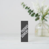 Cool BOLD Black and White Modern Hip Mini Business Card (Standing Front)