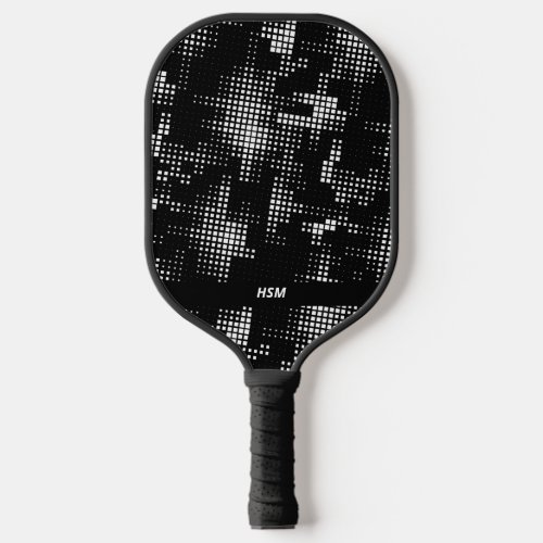 Cool Bold Black White Abstract Halftone Custom Pickleball Paddle