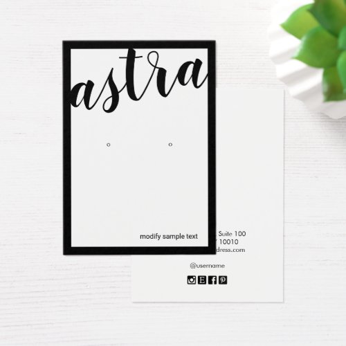 Cool Bold Calligraphy Black White Display Card