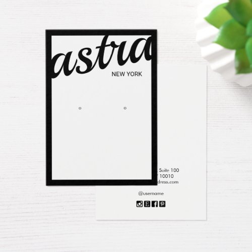 Cool Bold Calligraphy Black White Display Card