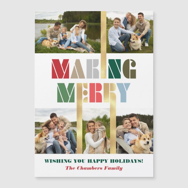Cool Bold Colorful Making Merry Multiphoto  (Front)