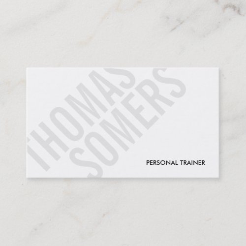 Cool BOLD Gray and White Typography Modern 2 Business Card