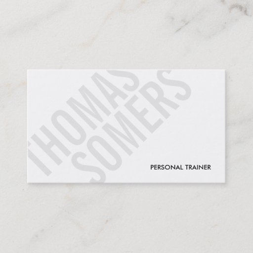 Customizable Cool BOLD Gray and White Typography Modern 2 Business Card