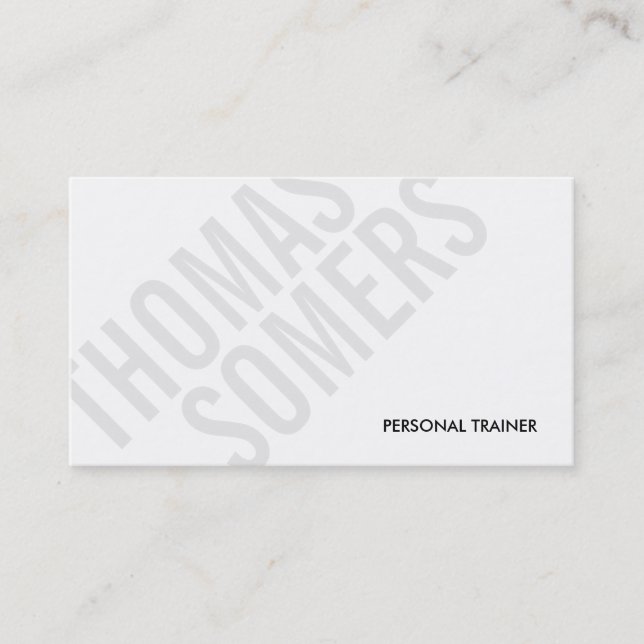 Cool BOLD Gray and White Typography Modern 2 Business Card (Front)