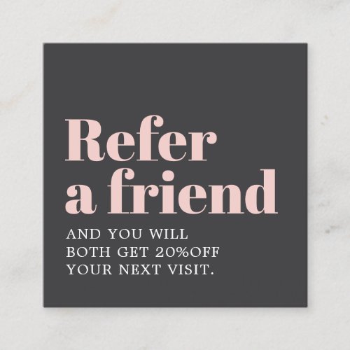 Cool Bold Grey Rose Beauty Salon Referral Car Card