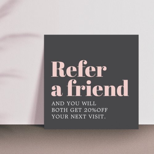 Cool Bold Grey Rose Beauty Salon Referral Car Card