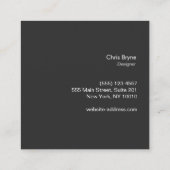 Cool Bold Modern Black and Rose Gold Stripe Square Square Business Card (Back)