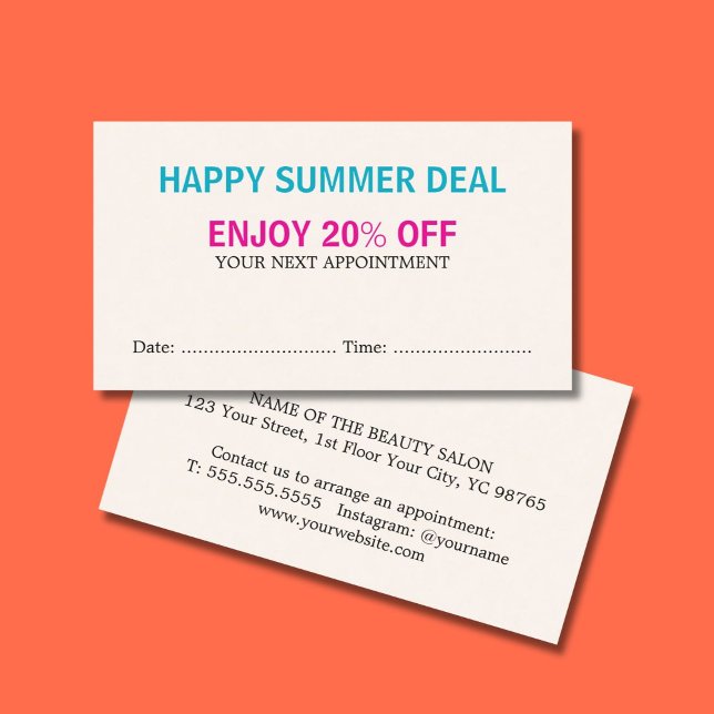 Cool Bold Pastel Colors Salon Appointment Coupon (Creator Uploaded)